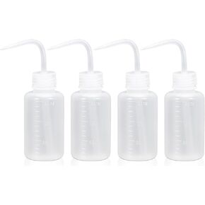 Lash Water Bottle Squeezer, Tattoo Wash Squeeze Bottle with Scale Labels, Plastic Rinse Bottle for Eyelash Extensions, Watering, Washing Laboratory Equipment (White+Purple+Pink+Green, 8.4oz/250ml)