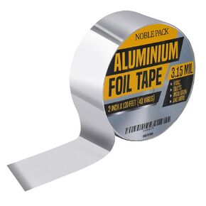 Noble Pack Aluminum Foil Tape 2" x 120 Feet - 3.15 mil Heavy Duty High Temperature Tape - Silver Aluminum Foil Tape for Ductwork, Dryer Vent, HVAC, Pipe Sealing and More