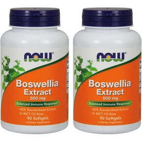 Now Foods Boswellia Extract 500 mg Softgels, 90 Count x 2