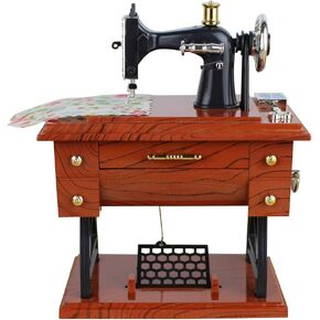 Sewing Machine Music Box Vintage Sewing Music Box Music Sartorius Model for Girl (Large Size)