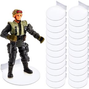 24 Pcs White Acrylic Floating Action Figure Wall Shelf 3 Inch Wall Display Shelf for Collectibles Display Ledges Stand Holder Wall Mount Storage Organizer for Toys Action Figure Display Case