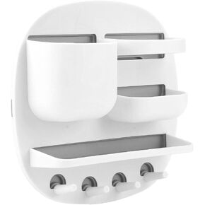 Wall Mount Shelf Accessories Organizer Self-Stick Bedside Storage Organizer for Earphone, Cell Phone Next to Bed & Table Dorm Wall Organizer Bed Shelf Bedside Phone Shelf Side Shelf(white)