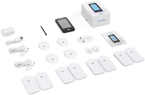 وحدة AccuMed TENS لتحفيز العضلات وتدليك النبض الإلكتروني بقناتين - 12 وضعًا، جهاز إدارة الألم مع 20 شدة للظهر والرقبة والوخز بالإبر وبطارية قابلة لإعادة الشحن (AC-AP417) in Kuwait
