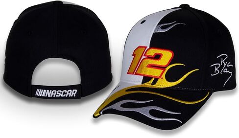 Ryan Blaney #12 NASCAR 2024 Adult Flame Black Yellow and White Adjustable Racing Hat in Saudi Arabia
