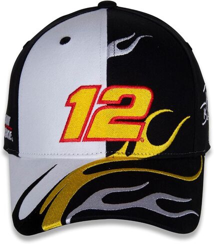 Ryan Blaney #12 NASCAR 2024 Adult Flame Black Yellow and White Adjustable Racing Hat in Saudi Arabia