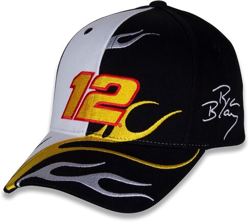 Ryan Blaney #12 NASCAR 2024 Adult Flame Black Yellow and White Adjustable Racing Hat in Saudi Arabia