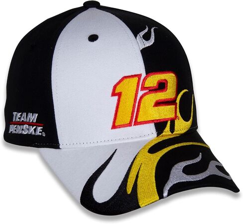 Ryan Blaney #12 NASCAR 2024 Adult Flame Black Yellow and White Adjustable Racing Hat in Saudi Arabia