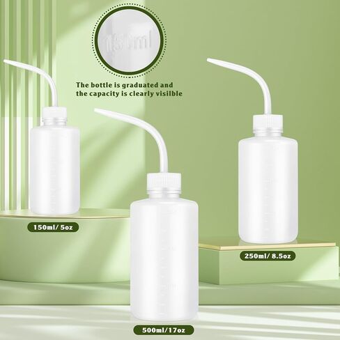36 قطعة من زجاجات الغسيل البلاستيكية، زجاجة غسيل الوشم، زجاجة ماء للرموش، زجاجة ماء للشطف في المختبر، زجاجة بفوهة ضيقة للنباتات العصارية الطبية، مختبر المنزل (150 مل، 250 مل، 500 مل) in Kuwait
