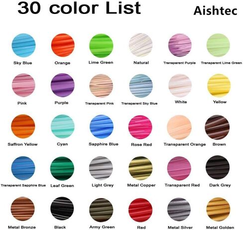 3D Pen PLA Filament Refills 1.75mm, Aishtec PLA Filament 1.75mm, 30 Colors, 10 Feet Each Color, Total 300FT in Saudi Arabia