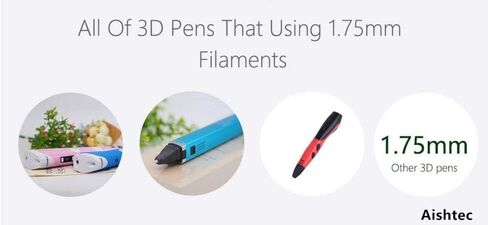 3D Pen PLA Filament Refills 1.75mm, Aishtec PLA Filament 1.75mm, 30 Colors, 10 Feet Each Color, Total 300FT in Saudi Arabia