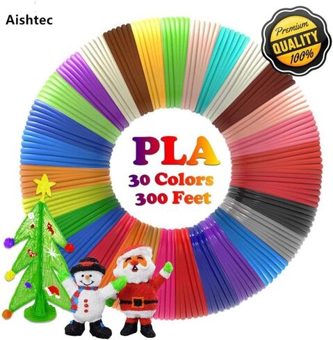 3D Pen PLA Filament Refills 1.75mm, Aishtec PLA Filament 1.75mm, 30 Colors, 10 Feet Each Color, Total 300FT in Saudi Arabia