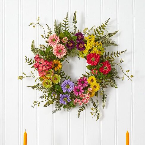 Nearly Natural Artificial Mixed Flower Wreath in Saudi Arabia