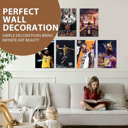 FGDIUCVN 6 PCS Lebron James Poster No Framed Basketball Posters NBA Player Sports Posters Canvas Paintings Wall Art Decor Gifts for Boys Bedroom 8 x 12 Inch (20 x 30 CM) in Saudi Arabia