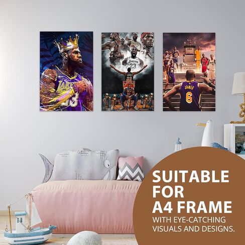 FGDIUCVN 6 PCS Lebron James Poster No Framed Basketball Posters NBA Player Sports Posters Canvas Paintings Wall Art Decor Gifts for Boys Bedroom 8 x 12 Inch (20 x 30 CM) in Saudi Arabia