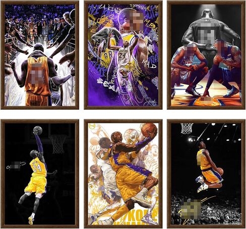 FGDIUCVN 6 PCS Lebron James Poster No Framed Basketball Posters NBA Player Sports Posters Canvas Paintings Wall Art Decor Gifts for Boys Bedroom 8 x 12 Inch (20 x 30 CM) in Saudi Arabia