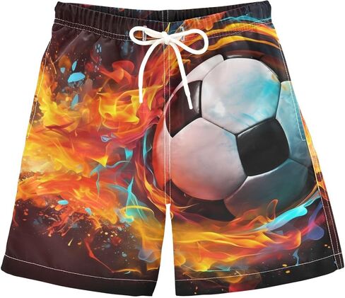 Fire Soccer Little Boys Swim Trunks Kids Board Shorts Swimsuit Bathing Suit Swimwear Size 8 21342444 in Saudi Arabia