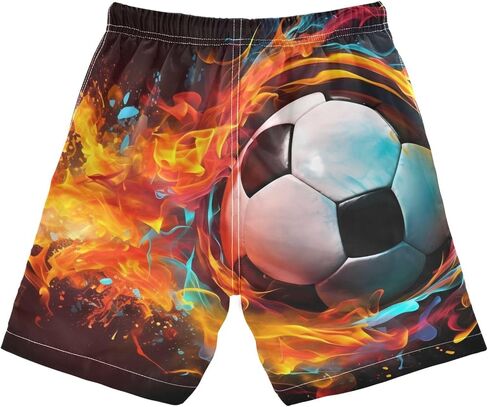 Fire Soccer Little Boys Swim Trunks Kids Board Shorts Swimsuit Bathing Suit Swimwear Size 8 21342444 in Saudi Arabia