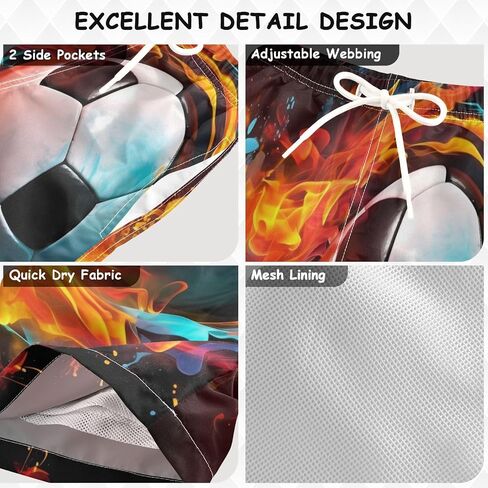 Fire Soccer Little Boys Swim Trunks Kids Board Shorts Swimsuit Bathing Suit Swimwear Size 8 21342444 in Saudi Arabia