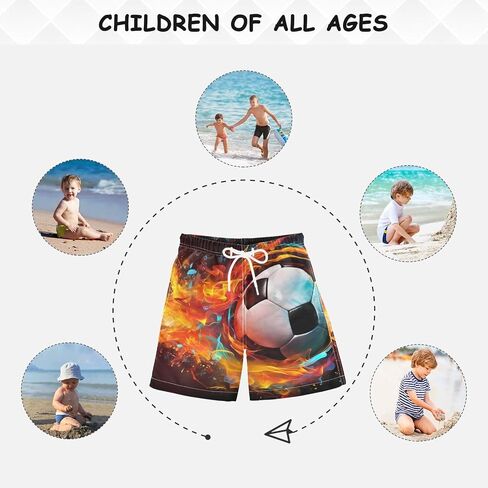 Fire Soccer Little Boys Swim Trunks Kids Board Shorts Swimsuit Bathing Suit Swimwear Size 8 21342444 in Saudi Arabia