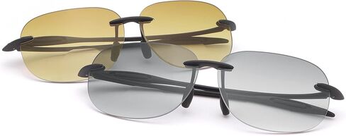 2 Pairs Rimless Bifocal Reading Glasses UV400 Protection Sunglasses Readers for Men and Women Classic Vintage Eyewear in Saudi Arabia