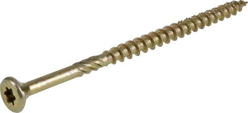 Power Pro 967771 Wood Screws, #10 x 3-1/2, Premium Star Drive Indoor Cabinet Screws, Gold Yellow Zinc, 1/4 Keg, 1000 pcs in Saudi Arabia