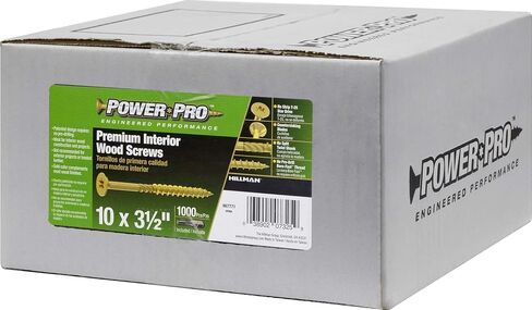 Power Pro 967771 Wood Screws, #10 x 3-1/2, Premium Star Drive Indoor Cabinet Screws, Gold Yellow Zinc, 1/4 Keg, 1000 pcs in Saudi Arabia