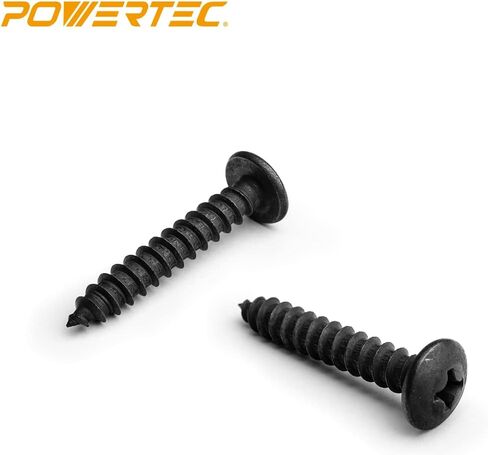 POWERTEC QWS1008#14 براغي خشبية 1-1/2 بوصة، مجموعة براغي خشب سوداء ذات رأس تروس فيليبس - 100 قطعة in Saudi Arabia