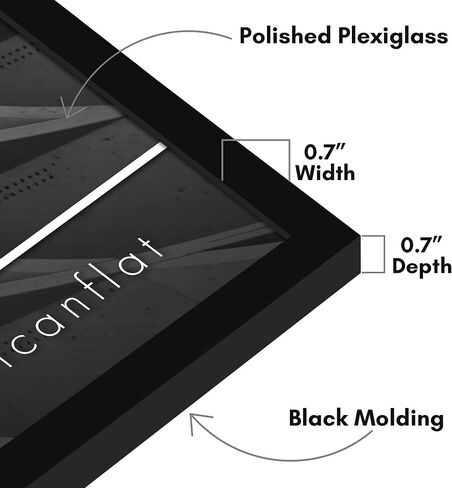 Americanflat 15x18 Picture Frame with Polished Plexiglass - Streamline Collection - Thin Border Picture Frame for Wall Display - Hanging Hardware Included - Black in Saudi Arabia