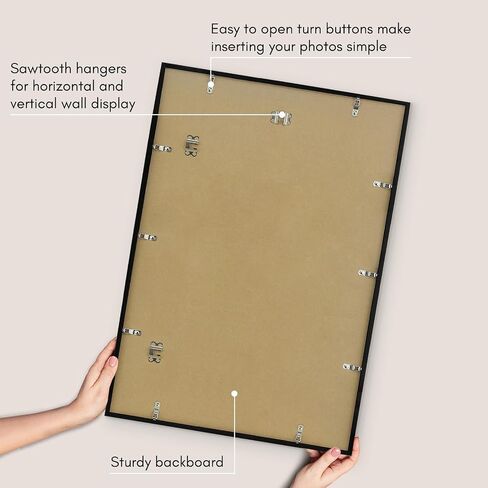 Americanflat 15x18 Picture Frame with Polished Plexiglass - Streamline Collection - Thin Border Picture Frame for Wall Display - Hanging Hardware Included - Black in Saudi Arabia