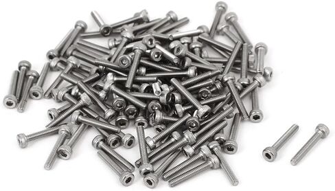 uxcell® M2x12mm 0.4mm Pitch 304 Stainless Steel Hex Socket Head Cap Screw DIN912 120pcs in Saudi Arabia