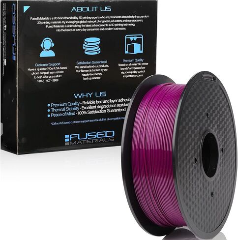 PETG 3D Printer Filament Fused Materials Purple - 1kg Spool, 1.75mm, Dimensional Accuracy +/- 0.03 mm, (Purple) in Saudi Arabia