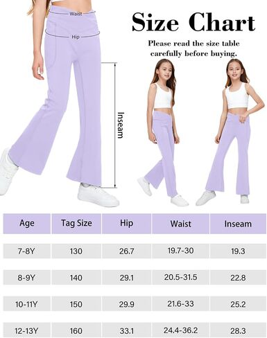 Girls' Flare Leggings V Cross High Waisted Yoga Pants with Pockets Dance Bell Bottoms Athletic Bootcut Pants in Saudi Arabia