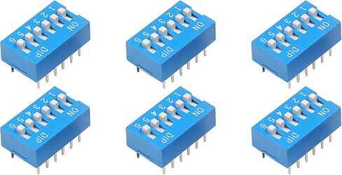 Fielect 5pcs Blue DIP Switch Horizontal Toggle 1-7 Positions 2.54mm Pitch for Circuit Breadboards PCB in Saudi Arabia