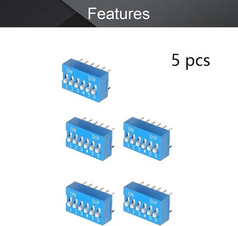 Fielect 5pcs Blue DIP Switch Horizontal Toggle 1-7 Positions 2.54mm Pitch for Circuit Breadboards PCB in Saudi Arabia