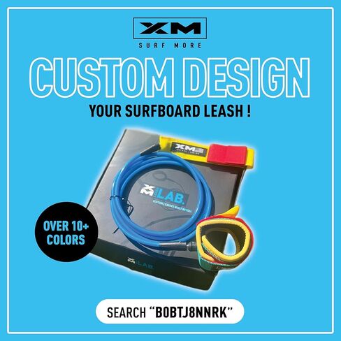 Regular 6ft-12ft Surfboard Leash with Tangle Free Upgrade, Cord Thickness (.270in), Key Pocket, Unbreakable Swivels, Detachable Railsaver, Made in USA in Saudi Arabia