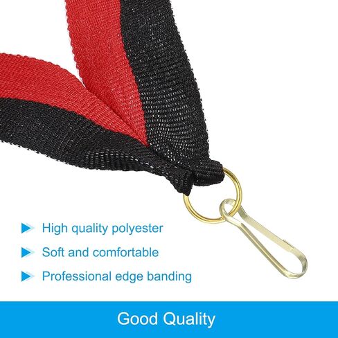 PATIKIL Award Neck Ribbons with Snap Clips, 10 Pcs Polyester Striped Medal Lanyards Ribbon for Competitions Sports Meetings Sports Party, Red Black in Saudi Arabia