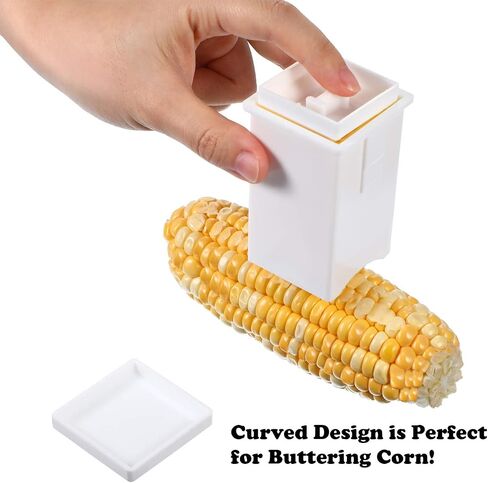 Boao 4 Pieces Butter Spreader with Built-In Cover Dishwasher Safe Corn Cob Butterer Plastic Butter Dispenser on Pancakes, Waffles, Bagels, and Toast in Saudi Arabia