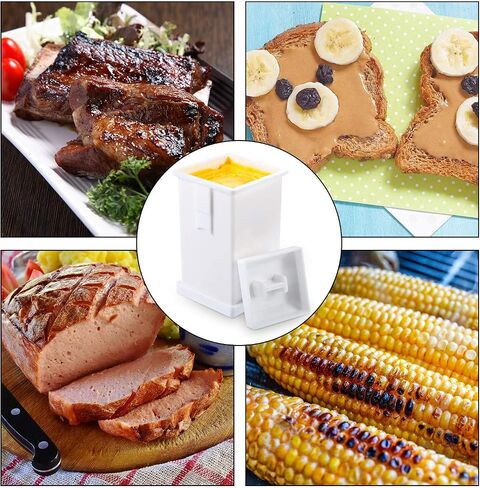 Boao 4 Pieces Butter Spreader with Built-In Cover Dishwasher Safe Corn Cob Butterer Plastic Butter Dispenser on Pancakes, Waffles, Bagels, and Toast in Saudi Arabia