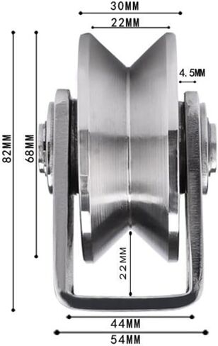 V Groove Wheel Pulley,304 Stainless Steel Pulley Block, Heavy Duty Track Wheel Rigid Caster Sliding Gate Roller Wheel Double Bearing, Loading 880lb for Handling and Moving (V-2 in) in Saudi Arabia