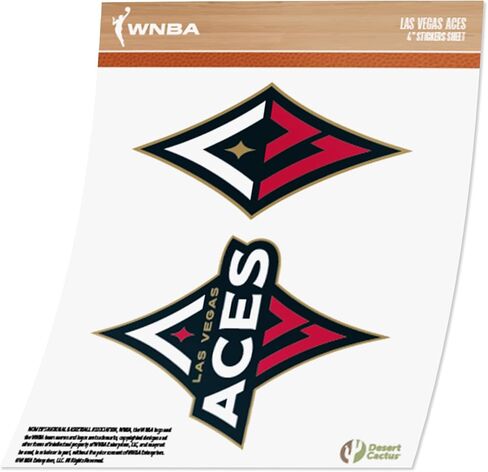 Desert Cactus Las Vegas Aces Sticker WNBA Women's National Basketball Association Officially Licensed Vinyl Decal Laptop Water Bottle Car Scrapbook (4 Inch) in Saudi Arabia