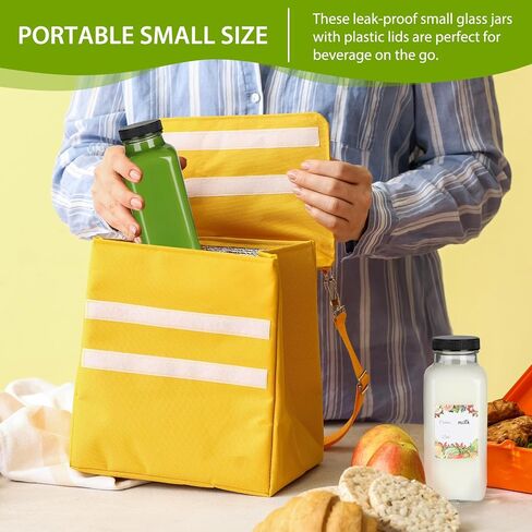 12 oz Glass Bottles with Lids 12Pack, 360ml Glass Bottles for Juicing, Water, Kombucha - Portable Glass Juice Bottles with Lids 12 oz (12fl.oz, Set of 12) in Saudi Arabia