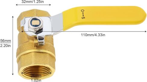 صمام كروي 3/4 بوصة من النحاس، PNXKTXO صمام إغلاق صغير خيط أنثى مع مقبض رافعة طويل، تركيب سباكة للتحكم في تدفق زيت الماء in Kuwait