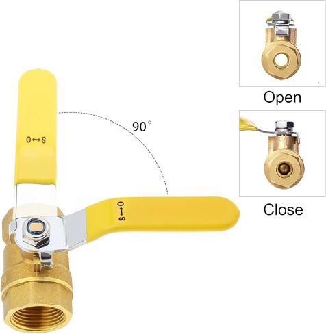 صمام كروي 3/4 بوصة من النحاس، PNXKTXO صمام إغلاق صغير خيط أنثى مع مقبض رافعة طويل، تركيب سباكة للتحكم في تدفق زيت الماء in Kuwait