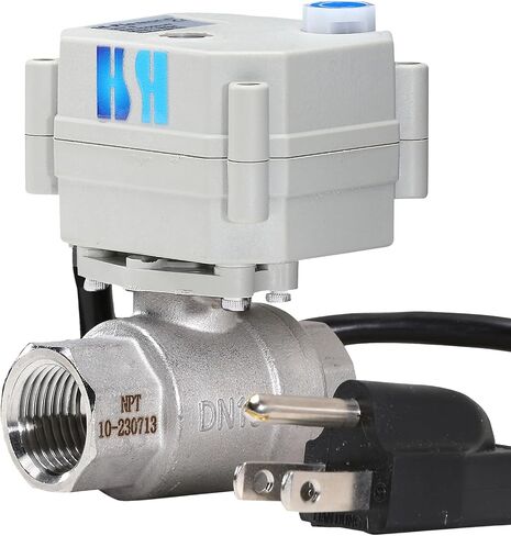 1" DN25 110-230VAC Normally Closed CF8/Stainless Steel 304 Manual Override Motorized Electrical Ball Valve With U.S. Plug in Kuwait