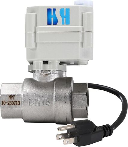 1" DN25 110-230VAC Normally Closed CF8/Stainless Steel 304 Manual Override Motorized Electrical Ball Valve With U.S. Plug in Kuwait