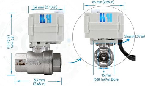 1" DN25 110-230VAC Normally Closed CF8/Stainless Steel 304 Manual Override Motorized Electrical Ball Valve With U.S. Plug in Kuwait
