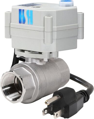 1" DN25 110-230VAC Normally Closed CF8/Stainless Steel 304 Manual Override Motorized Electrical Ball Valve With U.S. Plug in Kuwait