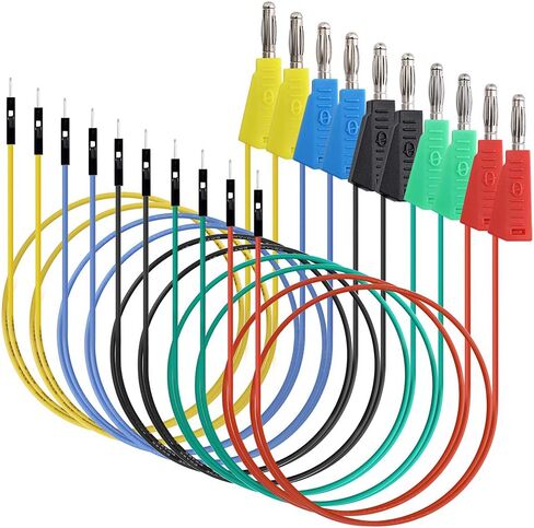 10 قطع من خطاف اختبار Sumnacon لأسلاك التوصيل الأنثوية - عمود ربط 26 AWG إلى سلاسل توصيل لوح الخبز بدون لحام، سلاسل اختبار مرنة من السيليكون الناعم للاختبار الكهربائي in Kuwait