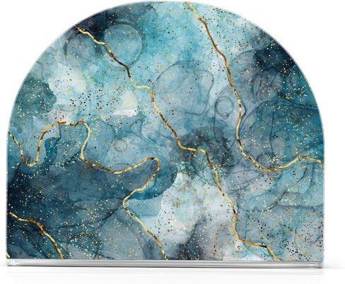 Napkin Holder Acrylic Napkin Holder for Table Kitchen Party Restaurant U Shaped Upright Napkin Dispenser Organizer Marble Blue in Saudi Arabia