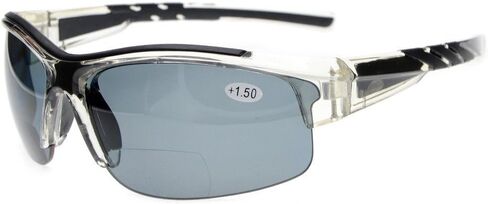 Eyekepper TR90 Polarized Bifocal Half Rimless Sunglasses Transparent Frame +3.0 in Saudi Arabia